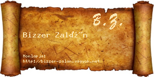 Bizzer Zalán névjegykártya